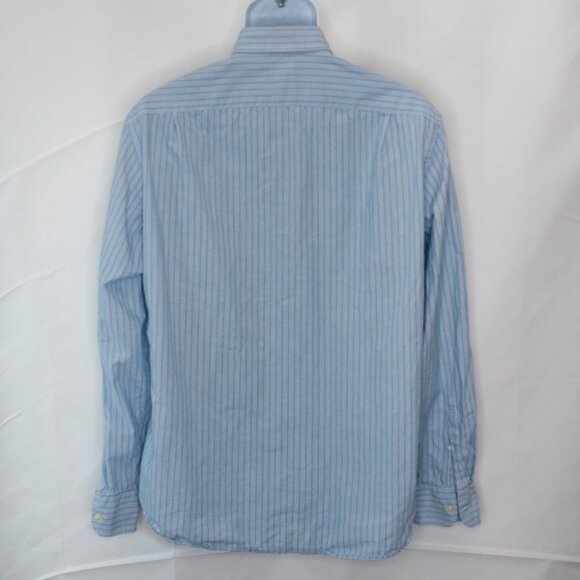 J Crew Striped Button Down Shirt Mens L Blue Tailored Fit Long Sleeve Y2K L14X - Picture 3 of 4